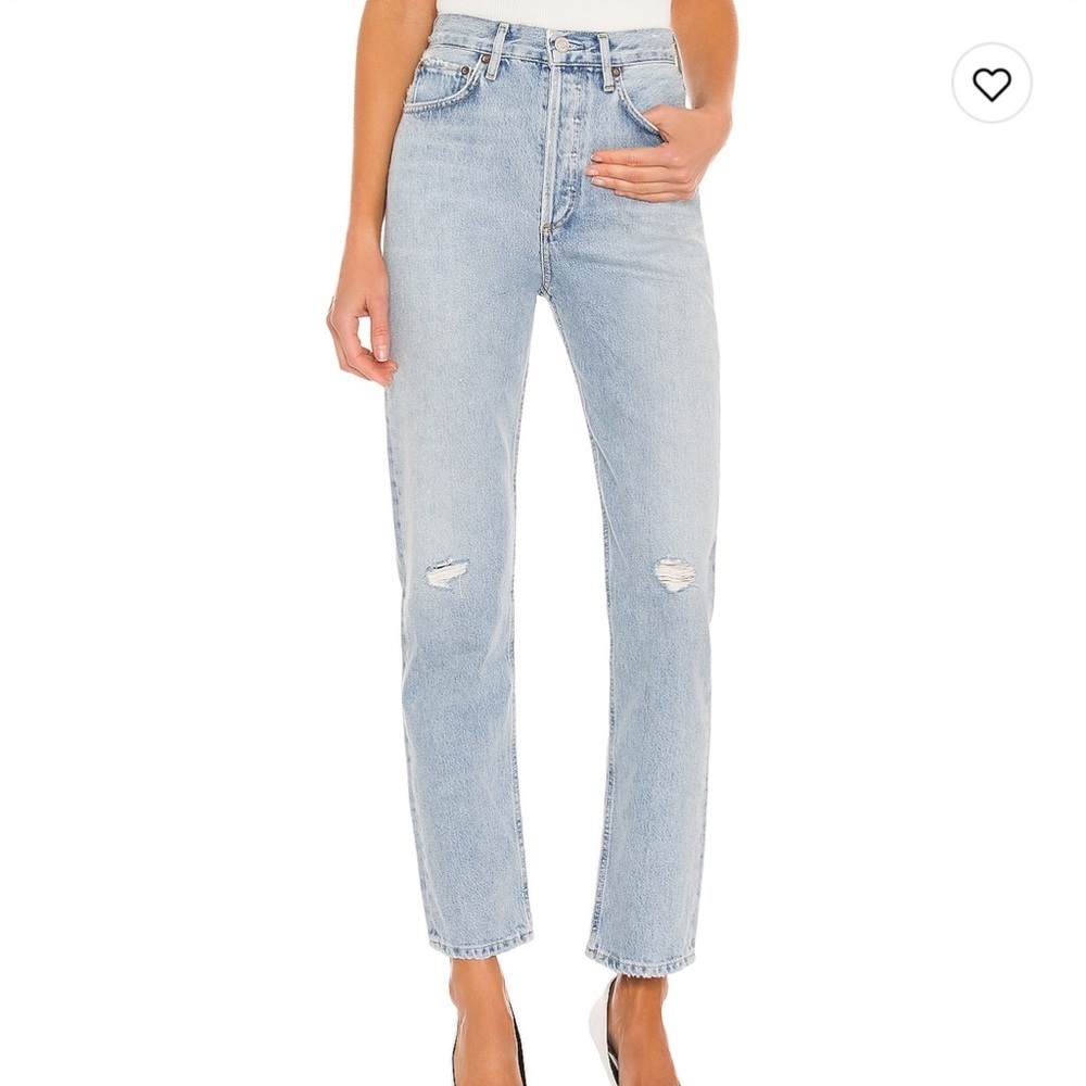 Agolde Light Wash Straight Leg Jeans